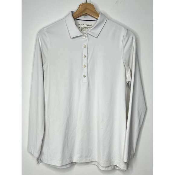 Peter Millar Other - Peter Millar Golf Polo Shirt Womens Medium White Long Sleeves UPF 50 Sports